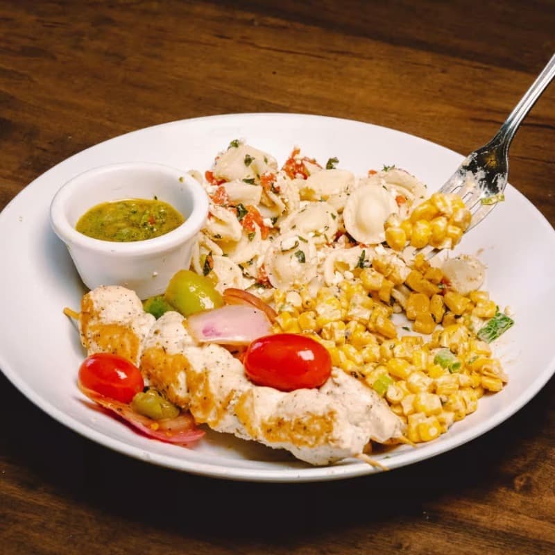 Chicken Kabobs at Brocheta Bistro